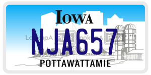 NJA657 license plate in Iowa
