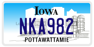 NKA982  license plate in IA