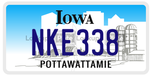 NKE338  license plate in IA