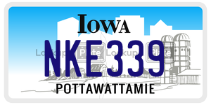 NKE339  license plate in IA