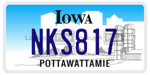 NKS817  license plate in IA