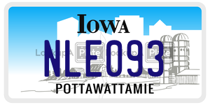 NLE093  license plate in IA