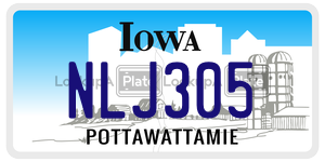 NLJ305  license plate in IA