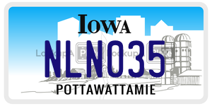 NLN035  license plate in IA