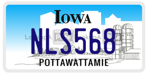 NLS568  license plate in IA
