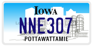 NNE307  license plate in IA