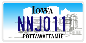 NNJ011  license plate in IA