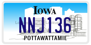 NNJ136  license plate in IA