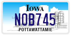 NOB745  license plate in IA