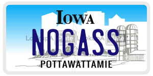NOGASS  license plate in IA
