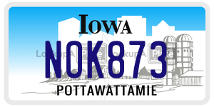 NOK873  license plate in IA