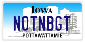 NOTNBGT  license plate in IA