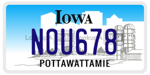NOU678 license plate in Iowa