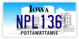 NPL136  license plate in IA