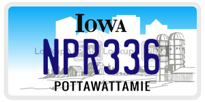 NPR336  license plate in IA