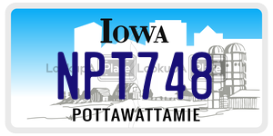 NPT748 license plate in Iowa