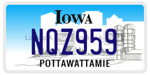 NQZ959 license plate in Iowa