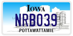 NRB039  license plate in IA