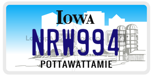 NRW994 license plate in Iowa