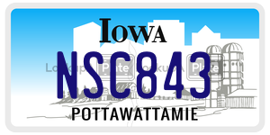 NSC843  license plate in IA