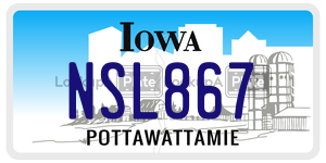 NSL867 license plate in Iowa