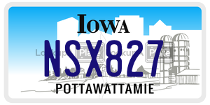 NSX827  license plate in IA