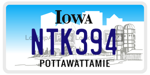 NTK394  license plate in IA