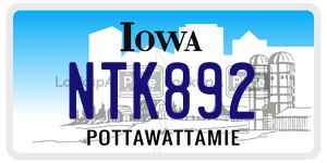 NTK892  license plate in IA
