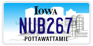 NUB267  license plate in IA
