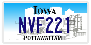 NVF221 license plate in Iowa
