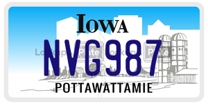 NVG987  license plate in IA