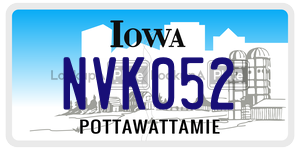NVK052 license plate in Iowa