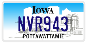 NVR943  license plate in IA