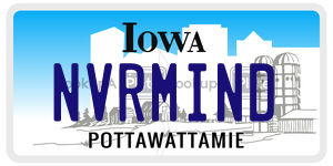 NVRMIND  license plate in IA
