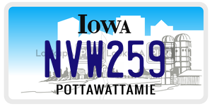 NVW259 license plate in Iowa