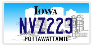 NVZ223  license plate in IA