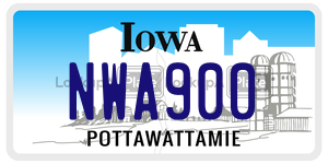 NWA900  license plate in IA