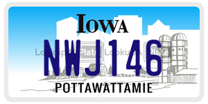 NWJ146 license plate in Iowa