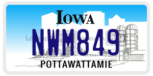 NWM849  license plate in IA