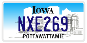 NXE269  license plate in IA
