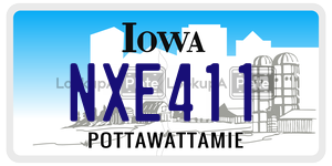 NXE411  license plate in IA