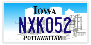 NXK052 license plate in Iowa