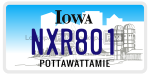 NXR801  license plate in IA