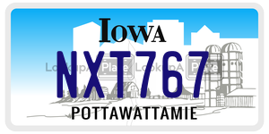 NXT767  license plate in IA