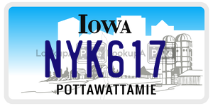 NYK617  license plate in IA