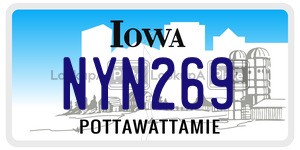 NYN269  license plate in IA