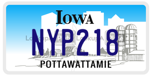 NYP218  license plate in IA