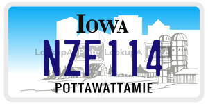 NZF114  license plate in IA