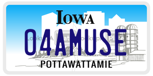 O4AMUSE  license plate in IA