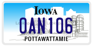 OAN106  license plate in IA